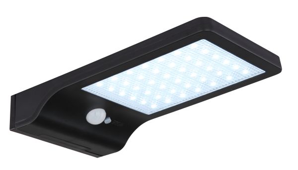 SOLARLEUCHTE KUNSTSTOFF SCHWARZ MATT, 42XLED