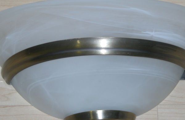 Glas Alabaster Optik Altmessing Halb-