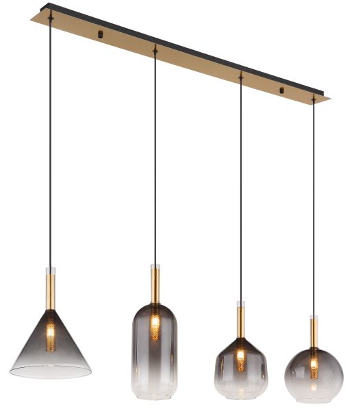 HÄNGELEUCHTE METALL MESSINGFARBEN, 4XG9 LED