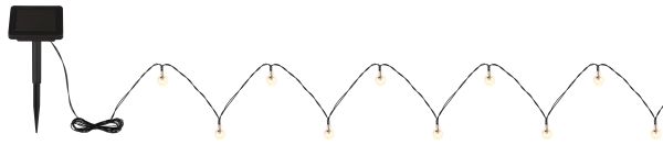 SOLAR-LICHTERKETTE KUNSTSTOFF SCHWARZ, 20XLED