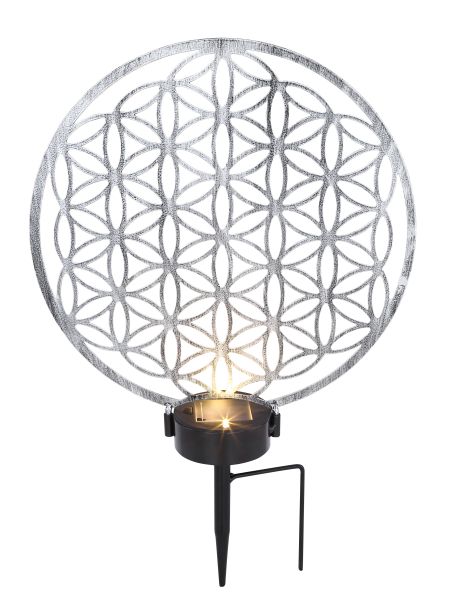 SOLARLEUCHTE METALL SILBERFARBEN, 2XLED