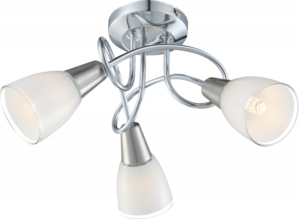 plafoniera metallo cromato, 3x E14