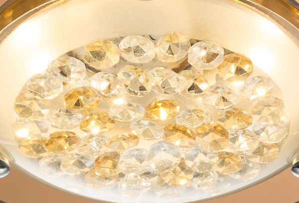 GLAS OPAL OBEN MIT KLAREN UND AMBER KRISTALLEN