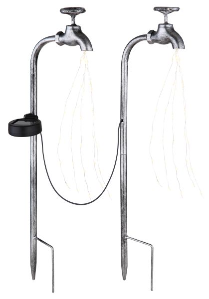 SOLARLEUCHTE METALL SILBERFARBEN, 60XLED
